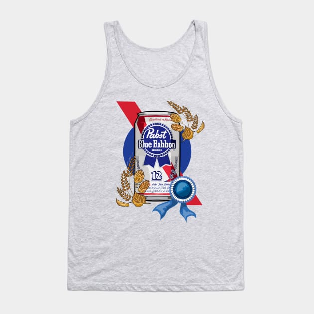 Pabst Blue Ribbon Beer Tank Top by tharrisunCreative